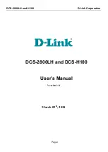 Preview for 1 page of D-Link DCS-2800LH User Manual