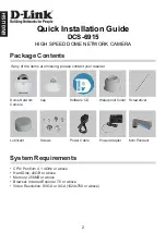 Предварительный просмотр 2 страницы D-Link DCS-6915 Quick Installation Manual