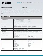 Предварительный просмотр 2 страницы D-Link DCS-7413 Technical Specifications