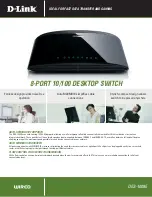 D-Link DES-1008E Specifications preview