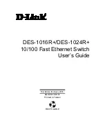 D-Link DES-1016R - DES 1016 Switch User Manual preview