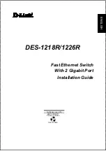 Предварительный просмотр 1 страницы D-Link DES-1218R Installation Manual