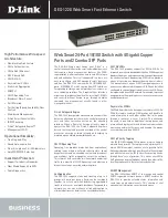 Preview for 1 page of D-Link DES-1228 - Web Smart Switch Specifications