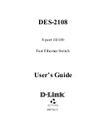 Предварительный просмотр 1 страницы D-Link DES-2108 User Manual