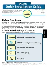 Preview for 1 page of D-Link DFL-1500 Quick Installation Manual