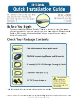 Preview for 1 page of D-Link DFL-200 - Security Appliance Quick Installation Manual