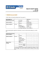 D-Link DFL-500 Quick Install Manual preview