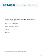 Preview for 1 page of D-Link DIR-505 Technical Support Setup Procedure
