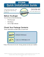 Предварительный просмотр 1 страницы D-Link DKVM-4K - KVM Switch Quick Installation Manual