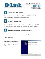 Preview for 1 page of D-Link DMP-100 Quick Install Manual