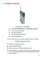 Предварительный просмотр 3 страницы D-Link DPG-2000W - AirPlus G Wireless Presentation Gateway User Manual