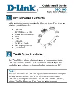 Preview for 1 page of D-Link DSC-100 Quick Install Manual