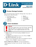 Preview for 1 page of D-Link DSC-350 - Digital Camera - 0.35 Megapixel Quick Install Manual