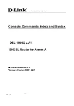 D-Link DSL-1500G v.A1 Console Commands Index And Syntax preview