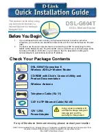 D-Link DSL-G604T Quick Installation Manual preview