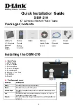Preview for 2 page of D-Link DSM-210 - Wireless Internet Photo Frame Quick Installation Manual