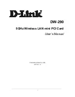 Preview for 1 page of D-Link DW-290 User Manual