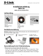 Предварительный просмотр 4 страницы D-Link DWA140 - RANGE BOOSTER N USB ADAPTOR Quick Install Manual