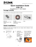 Preview for 2 page of D-Link DWA140 - RANGE BOOSTER N USB ADAPTOR Quick Installation Manual