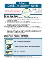 Preview for 1 page of D-Link DWL-122 Quick Installation Manual