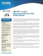 Preview for 1 page of D-Link DWL-G550 Product Data Sheet