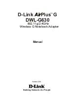 Preview for 1 page of D-Link DWL-G630 - AirPlus G 802.11g Wireless PC... Manual