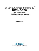 Предварительный просмотр 1 страницы D-Link DWL-G820 - AirPlus Xtreme G Manual