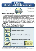 Preview for 1 page of D-Link Express EtherNetwork DI-604+ Quick Installation Manual