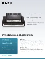 Предварительный просмотр 1 страницы D-Link GO-SW-5G Technical Specifications