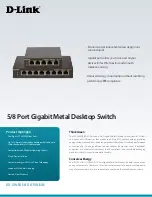 Preview for 1 page of D-Link GO-SW-5GE Specifications