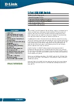 Предварительный просмотр 1 страницы D-Link KVM-221 2 Quick Start Manual