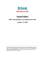 Предварительный просмотр 1 страницы D-Link PersonalAir DBT-120 Product Support Bulletin