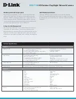 Preview for 2 page of D-Link SECURICAM DCS-7110 Specifications