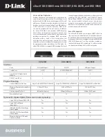 Предварительный просмотр 2 страницы D-Link xStack DGS-3627 series Specifications