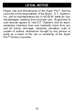 Preview for 15 page of D.T.Systems SUPER PRO Dummy Launcher Owner'S Manual