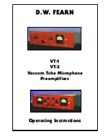 Preview for 1 page of D.W. Fearn VT-1 Operating Instructions Manual