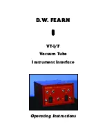 D.W. Fearn VT-F Operating Instructions Manual preview