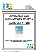 Предварительный просмотр 1 страницы D FASTER CytoFAST Top Operating And Maintenance Manual