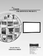 Предварительный просмотр 1 страницы Da-Lite ACOUSTICAL IMAGER Instruction Book