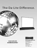 Da-Lite ASCENDER ELECTROL Instruction Book preview