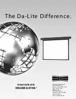 Da-Lite DESIGNER ELECTROL Instruction Book предпросмотр