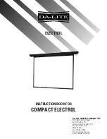 Предварительный просмотр 1 страницы Da-Lite ELECTROL Instruction Book