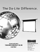Da-Lite Tensioned Advantage Deluxe Electrol Instruction Book preview