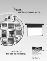 Preview for 1 page of Da-Lite TENSIONED HORIZON ELECTROL Instruction Book