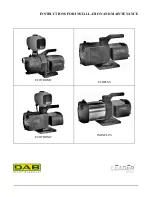 Preview for 1 page of DAB PUMPS LEADER ECOPLUS Series Instruction For Installation And Maintenance