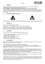 Preview for 4 page of DAB ESC plus 10T Instruction For Installation And Maintenance