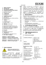 Preview for 109 page of DAB KVC 50 Instruction For Installation And Maintenance