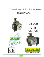 DAB VA 55/130 Installation & Maintenance Instructions Manual предпросмотр