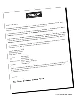 Предварительный просмотр 2 страницы Dacor 103674H Use And Care Manual