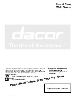 Dacor ACS273 Use & Care Manual предпросмотр